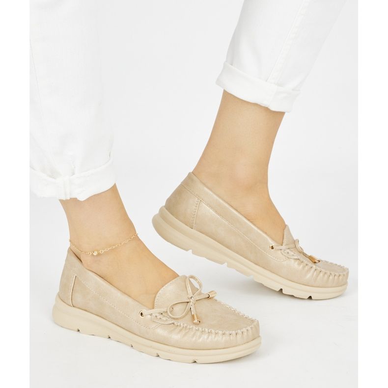 Seastar Goldene bequeme Mokassins aus ökologischem Leder 1