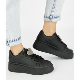Schwarze Plateau-Sneaker für Damen 2