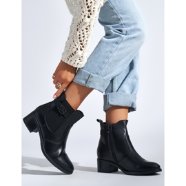 Schwarze Damen-Stiefeletten mit niedrigem Absatz 3