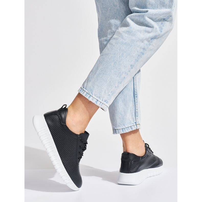 Durchbrochene schwarze Schuhe von Sergio Leone 1