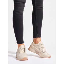 Sergio Leone Damen-Sportschuhe aus beigem Leder 1