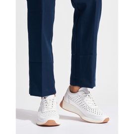 Durchbrochene weiße Sportschuhe aus Leder von Sergio Leone 1