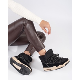 Seastar Schwarze Damen-Schneestiefel mit dicker Sohle 1