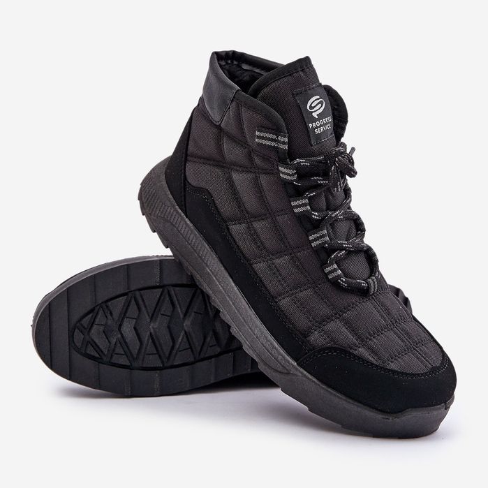 Isolierte Herren-Winterschnürstiefel Progress PROGJ-24-153 Schwarz 1