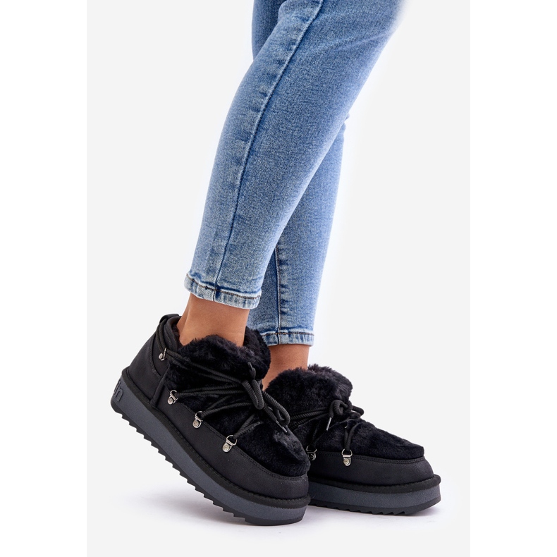 Niedrige Plateau-Schneestiefel mit Fell D.Franklin DFSH370011 Schwarz 1