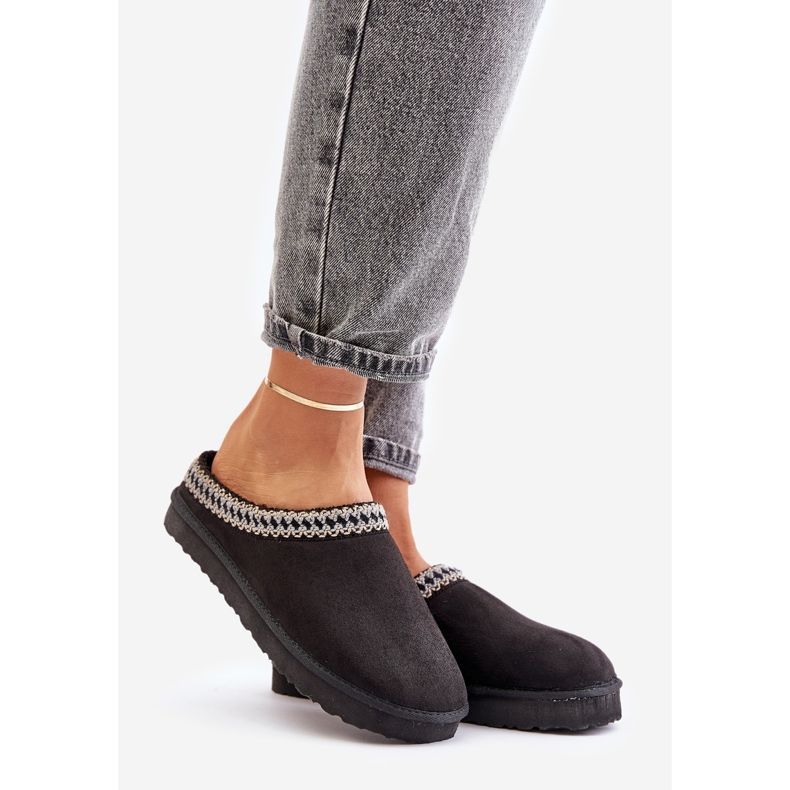 Bequeme Hausschuhe für Damen mit Stickerei Inblu FX000021 Schwarz 1