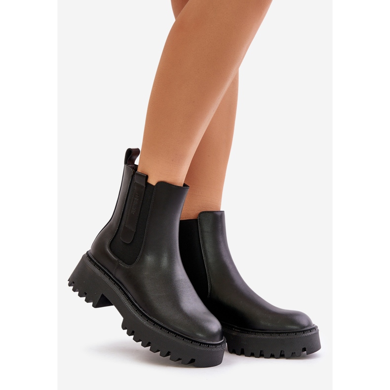 Lederisolierte Damen-Chelsea-Stiefel Big Star OO274A386 Schwarz 1