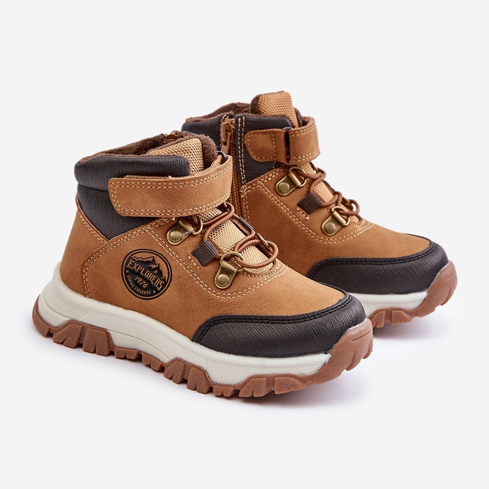 Isolierte Winterwanderstiefel für Kinder mit Camel Temisha-Reißverschluss braun 1