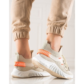 Weide Modischer Sneaker aus Textil beige 2