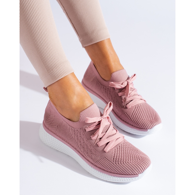 Sportschuhe zum Schnüren in Rosa 1