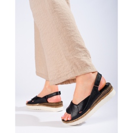 W. Potocki Damen-Sandalen mit niedrigem Keilabsatz Potocki schwarz 1