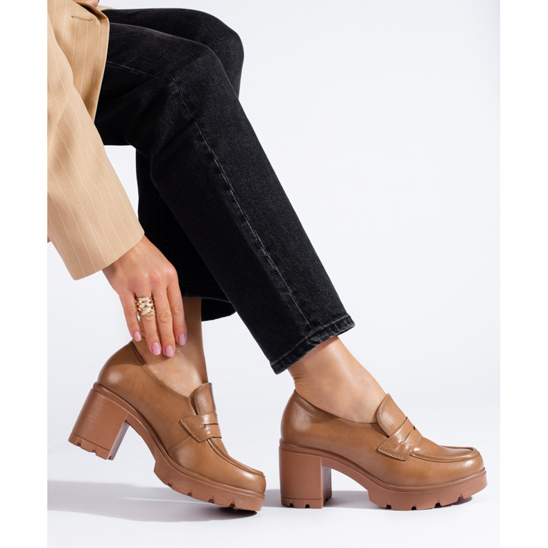 W. Potocki Braune Schuhe mit niedrigem Absatz von Potocki 1