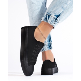 Schwarze Plateau-Sneaker für Damen 4
