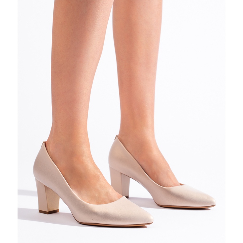 Sergio Leone Elegante beige Pumps mit hohen Absätzen 1