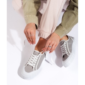 Bequeme graue Damen-Sneaker 1