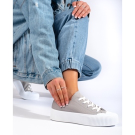 Graue Plateau-Sneaker für Damen 2