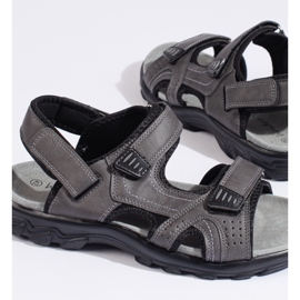 Graue Herrensandalen mit Klettverschluss 2