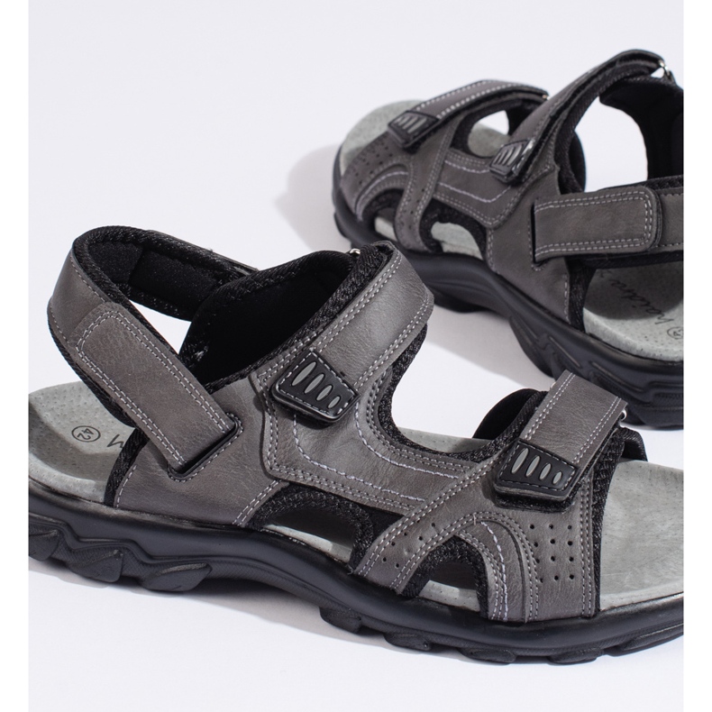 Graue Herrensandalen mit Klettverschluss 2