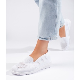 Damen-Slipper aus weißem Textil 3
