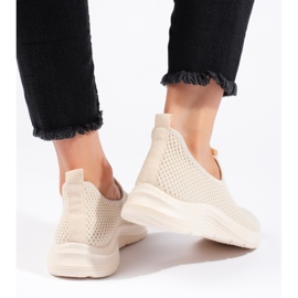 Beige Textil-Sportschuhe 4