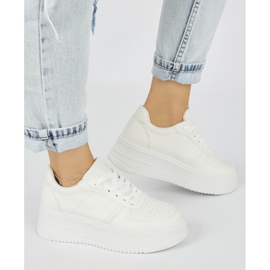 Weiße Plateau-Sportschuhe für Damen 1