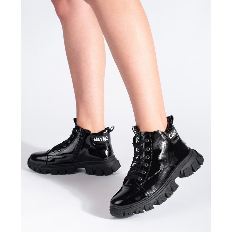 Schwarze Lackstiefeletten für Damen von Sergio Leone 2
