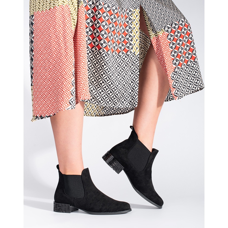 Schwarze Chelsea-Boots mit dekorativem Absatz von Sergio Leone 1