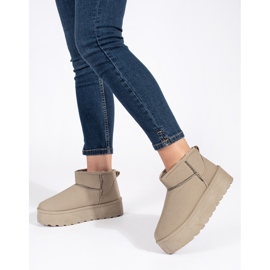 Seastar Beige isolierte Damen-Schneestiefel mit Plateau 1