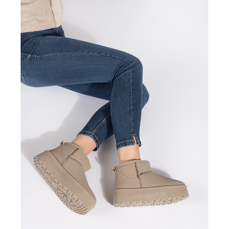 Seastar Beige isolierte Damen-Schneestiefel mit Plateau 2