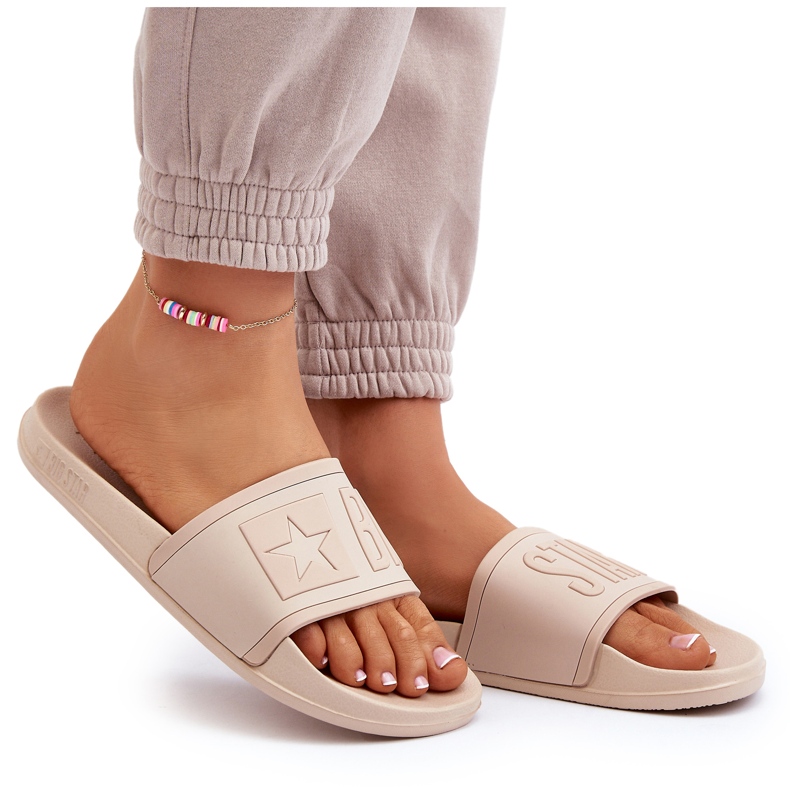 Damen-Flip-Flops Big Star NN274A645 Beige 4