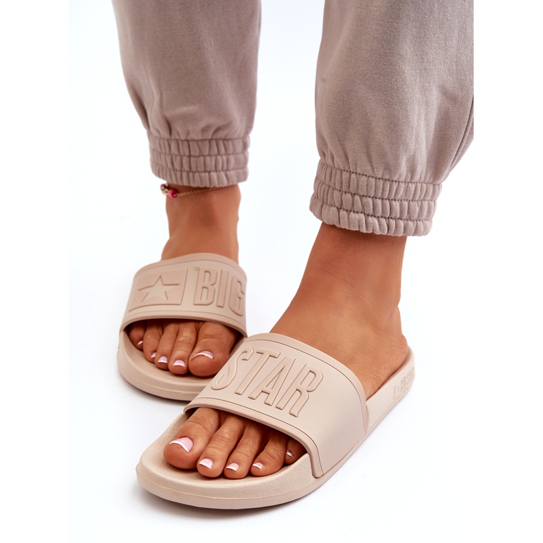 Damen-Flip-Flops Big Star NN274A645 Beige 2