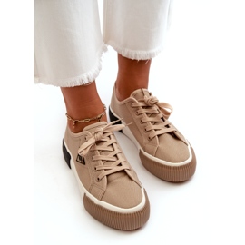 MSMG Niedrige Damen-Sneaker, Braun 2