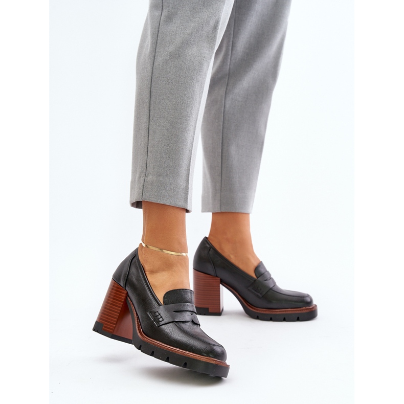 Damen-High-Heel-Schuhe aus Öko-Leder, Schwarz Vinceza 58105 2