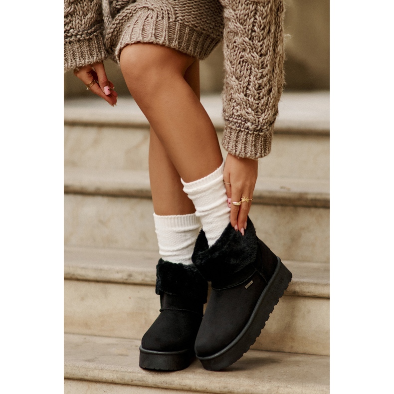 Plateau-Schneestiefel mit Fell Big Star OO274A108 Schwarz 2