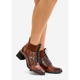 Zazoo 60503 Braune Lederstiefel mit hohem Absatz 1