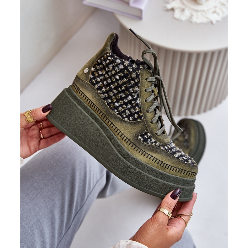 Lederstiefel mit Plateau und Keilabsatz Maciejka 06759-09 Grün 1