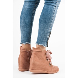 Kylie Stiefeletten mit Bändern rosa 1