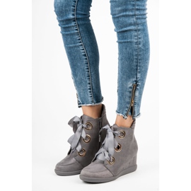 Kylie Stiefeletten mit Bändern grau 1