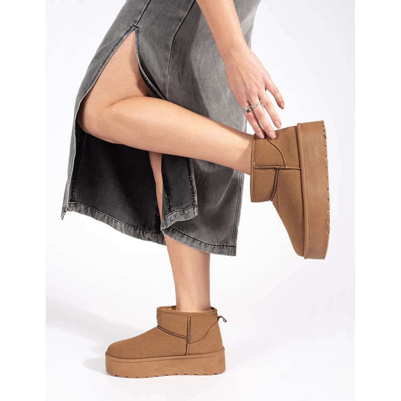 Seastar Beige isolierte Damen-Schneestiefel mit Plateau 1