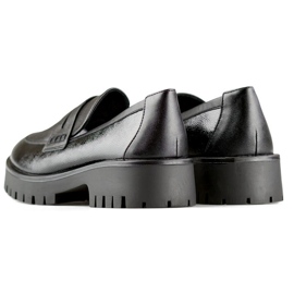 Schwarze Damen-Loafer mit dicker Sohle, schwarze Damen-Loafer 1