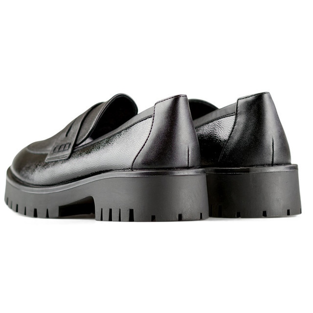Schwarze Damen-Loafer mit dicker Sohle, schwarze Damen-Loafer 1