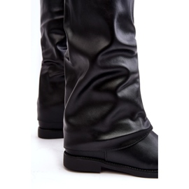 Flache Damenstiefel mit gerafftem Obermaterial, schwarze Tercella 4