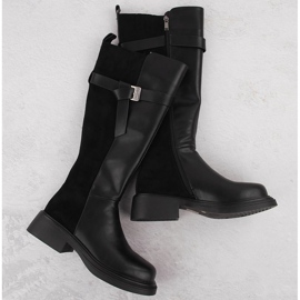 Filippo DKZ6404 Damenstiefel aus schwarzem Leder 1