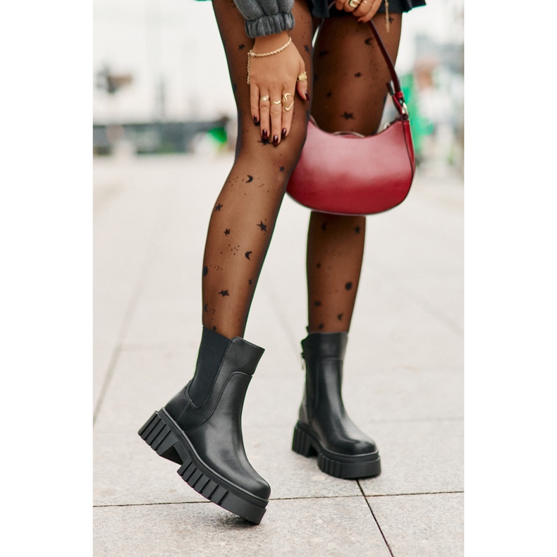 Isolierte Chelsea-Stiefel mit Reißverschluss S.Barski HY42-975 Schwarz 1