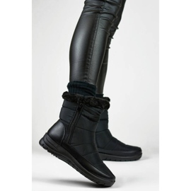 Isolierte Damen-Schneestiefel mit Fell, schwarz 22T10B 1