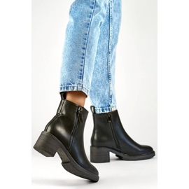 Klassische Damenstiefel mit hohen Absätzen, schwarz MS2079B 2