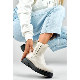 Isolierte Chelsea-Stiefel für Damen, beige 250041BE-PU 1