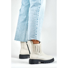 Isolierte Chelsea-Stiefel für Damen, beige 250041BE-PU 2