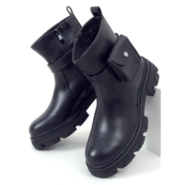 Martel Schwarze Stiefeletten mit abnehmbarer Tasche 1