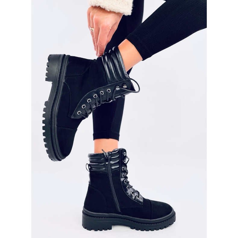 Gaba Schwarze Arbeitsstiefel für Damen 1